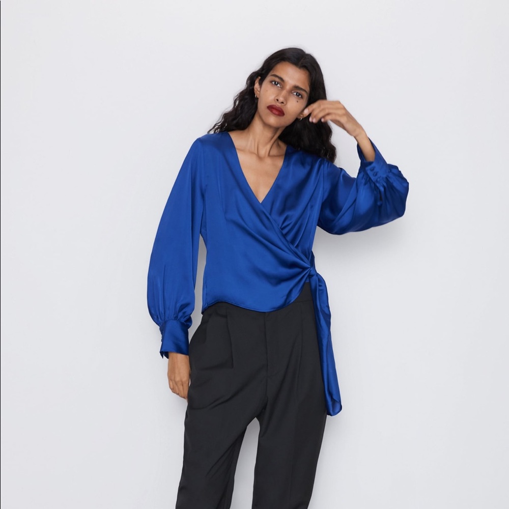 Royal blue Zara blouse